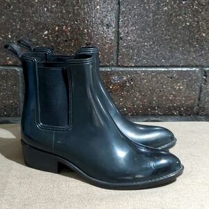 JEFFREY CAMPBELL BLACK CLASSIC RUBBER RAINBOOTS SIZE 9